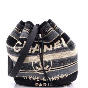 Chanel Deauville Drawstring Bucket Bag #249651C33B